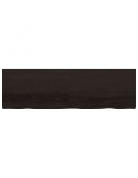 Ripiano Marrone Scuro 200x60x(2-4) cm Massello Rovere Trattato