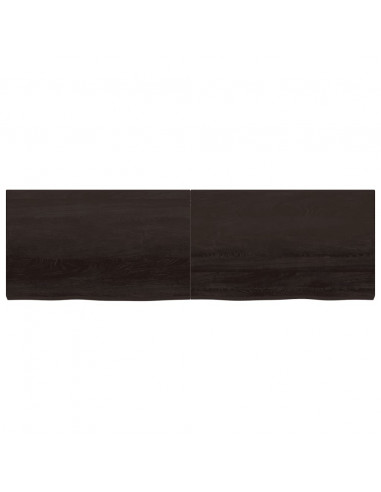 Ripiano Marrone Scuro 200x60x(2-6) cm Massello Rovere Trattato