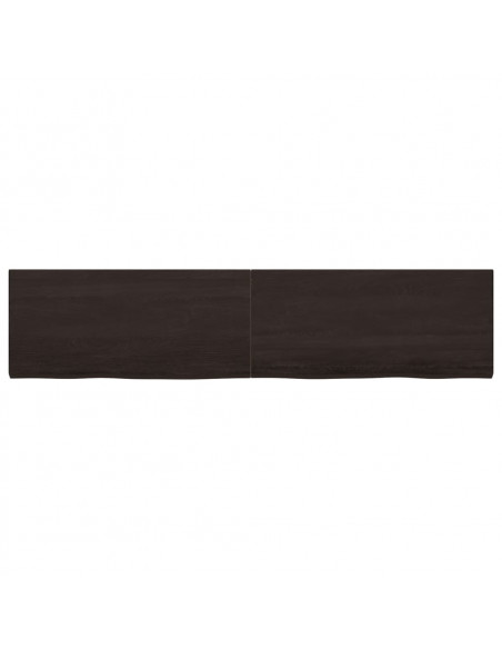 Ripiano Marrone Scuro 220x50x(2-4) cm Massello Rovere Trattato