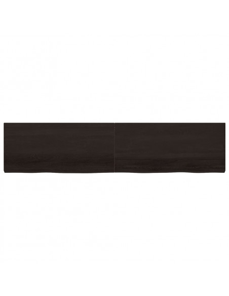 Ripiano Marrone Scuro 220x50x(2-6) cm Massello Rovere Trattato