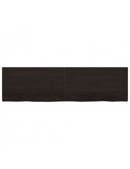Ripiano Marrone Scuro 220x60x(2-4) cm Massello Rovere Trattato