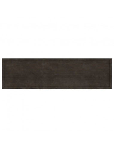 Ripiano Marrone Scuro 220x60x(2-6) cm Massello Rovere Trattato