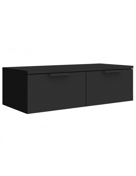 Mobile a Parete Nero 68x30x20 cm in Legno Multistrato
