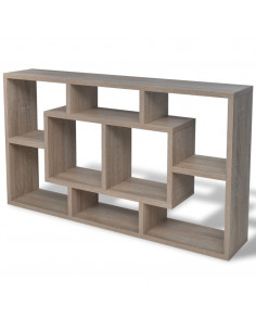 Espositore da Parete Pensile 8 Scomparti Color Rovere 2