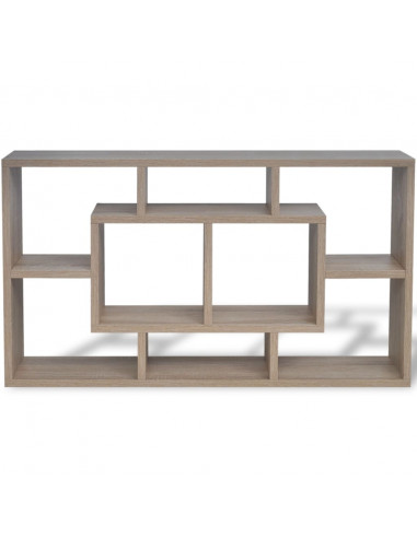 Espositore da Parete Pensile 8 Scomparti Color Rovere