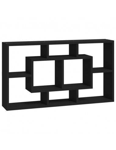 Scaffale a Muro 8 Scomparti Nero