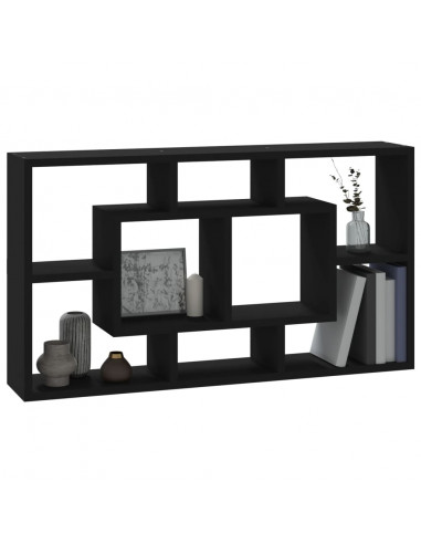 Scaffale a Muro 8 Scomparti Nero