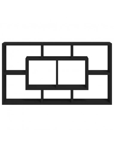 Scaffale a Muro 8 Scomparti Nero