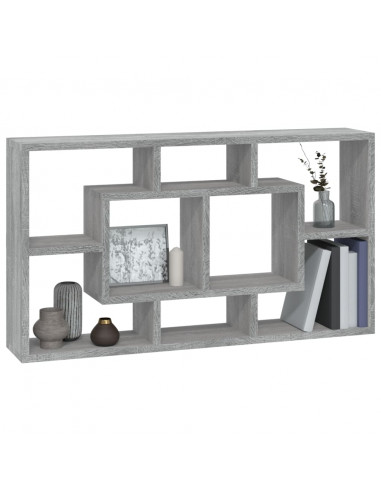 Scaffale a Muro 8 Scomparti Grigio Sonoma
