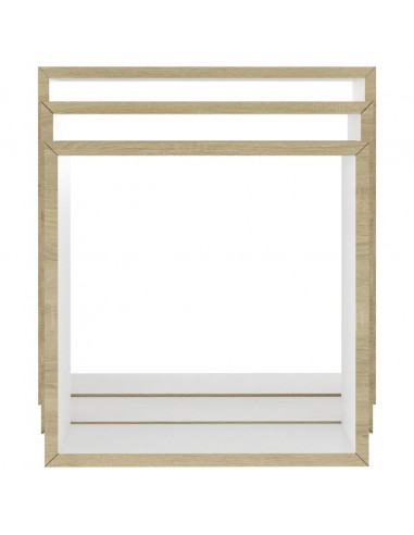 Mensole a Cubo da Parete 3 pz Bianco Rovere Sonoma