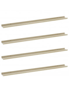 Mensole da Parete 4 pz Bianco e Rovere Sonoma 115x9x3 cm 2