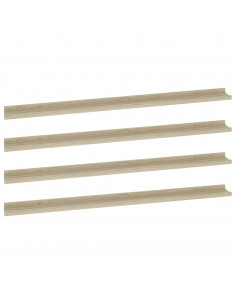 Mensole da Parete 4 pz Rovere Sonoma 115x9x3 cm 2