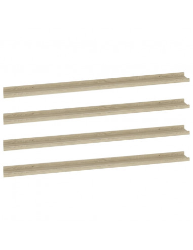 Mensole da Parete 4 pz Rovere Sonoma 115x9x3 cm