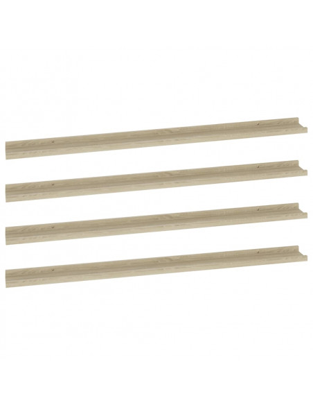 Mensole da Parete 4 pz Rovere Sonoma 115x9x3 cm