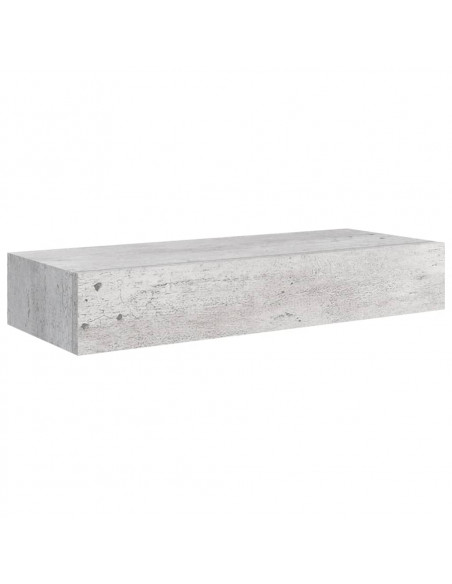 Scaffale con Cassetti da Parete Grigio Cemento 60x23,5x10cm MDF