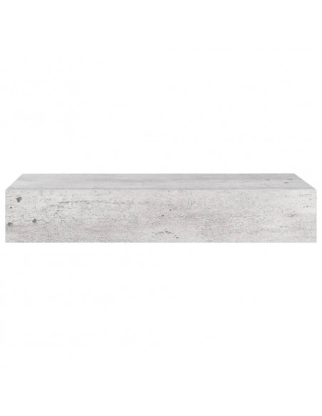 Scaffale con Cassetti da Parete Grigio Cemento 60x23,5x10cm MDF