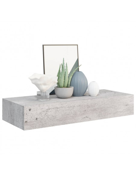 Scaffali con Cassetti 2 pz Grigio Cemento 60x23,5x10 cm in MDF