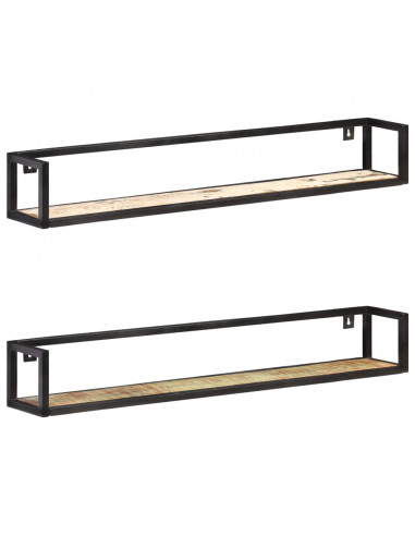 Mensole a Muro 2 pz 120 cm in Legno Massello di Recupero