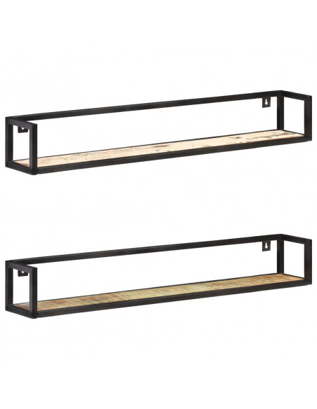 Mensole a Muro 2 pz 120 cm in Legno Massello di Recupero