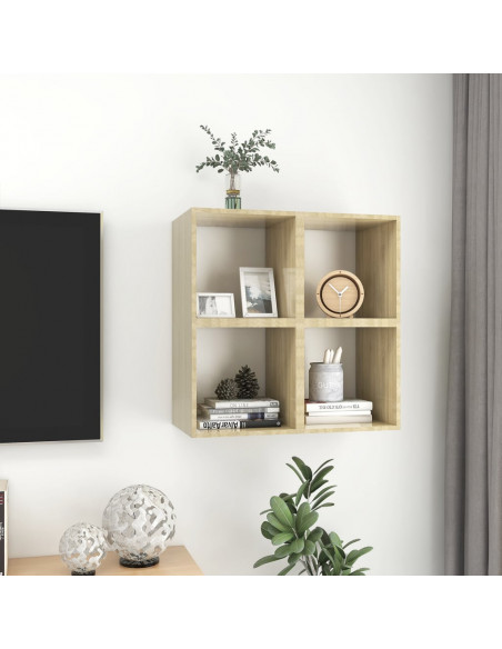 Mobili a Muro 4pz Bianco e Rovere Sonoma 37x37x37cm Multistrato