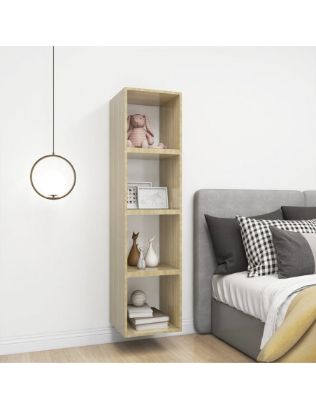 Mobili a Muro 4pz Bianco e Rovere Sonoma 37x37x37cm Multistrato