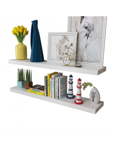 Mensole a Parete 4 pz Bianche 100 cm