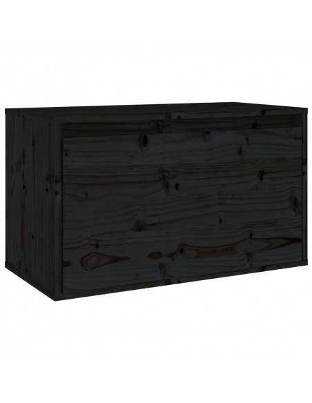 Pensile Nero 60x30x35 cm in Legno Massello di Pino