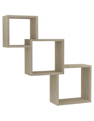 Mensole a Muro Cubiche in Rovere Sonoma 68x15x68cm Truciolato