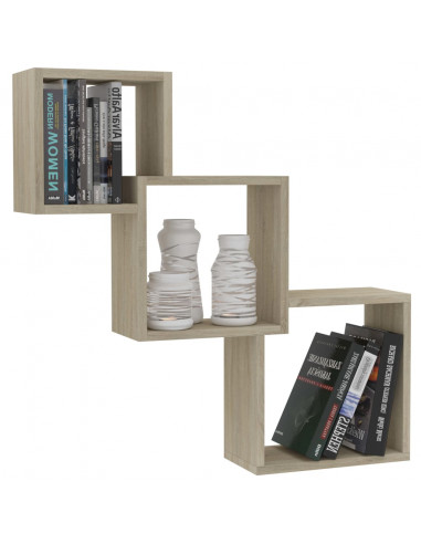 Mensole a Muro Cubiche in Rovere Sonoma 68x15x68cm Truciolato