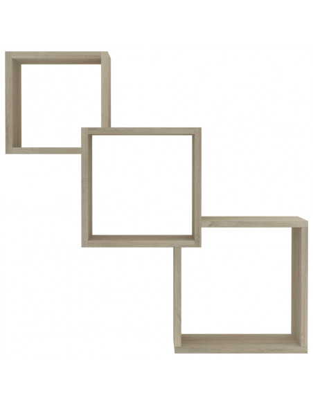 Mensole a Muro Cubiche in Rovere Sonoma 68x15x68cm Truciolato