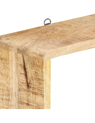 Set Mensole Cubiche da Parete 3 pz in Legno Massello di Mango