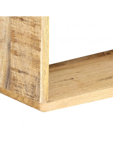 Set Mensole Cubiche da Parete 3 pz in Legno Massello di Mango