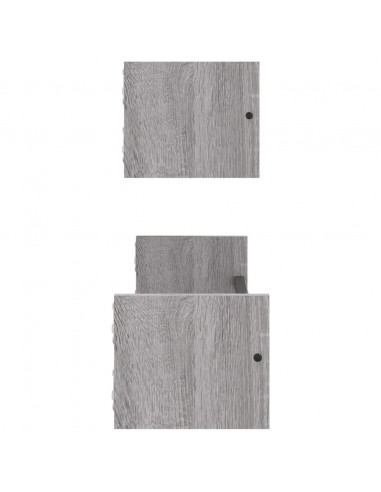 Mensole a Parete con Aste 2pz Grigio Sonoma 60x16x14 cm