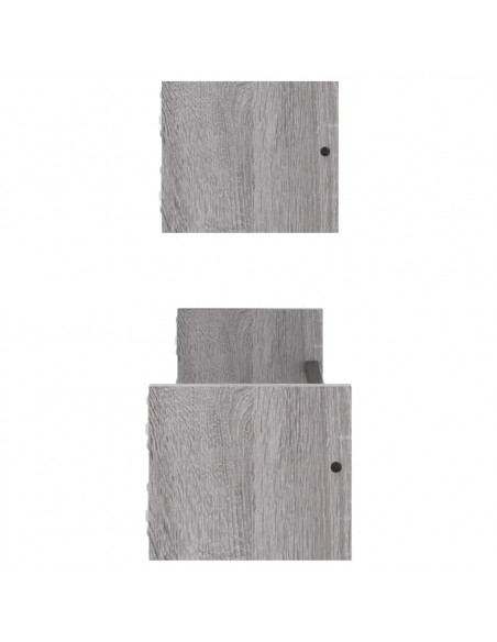 Mensole a Parete con Aste 2pz Grigio Sonoma 60x16x14 cm