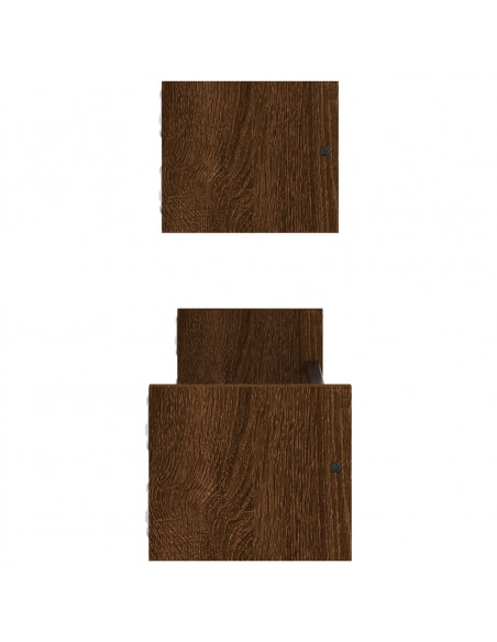 Mensole a Parete con Aste 2pz Rovere Marrone 60x16x14 cm