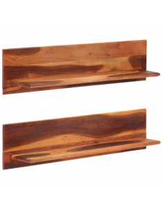 Mensole da Parete 2 pz 112x20x26 cm in Legno Massello di Acacia 2