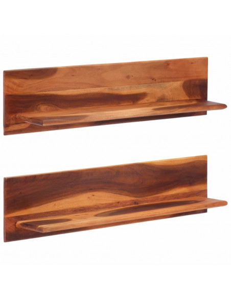 Mensole da Parete 2 pz 112x20x26 cm in Legno Massello di Acacia
