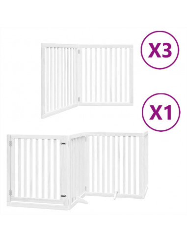 Cancello Cani Porta Pieghevole Bianco 10 Pannelli 800 cm Pioppo