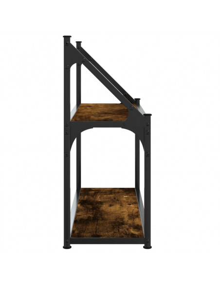 Scaffale a Parete 2 Ripiani Rovere Fumo 60x21x51 cm Multistrato