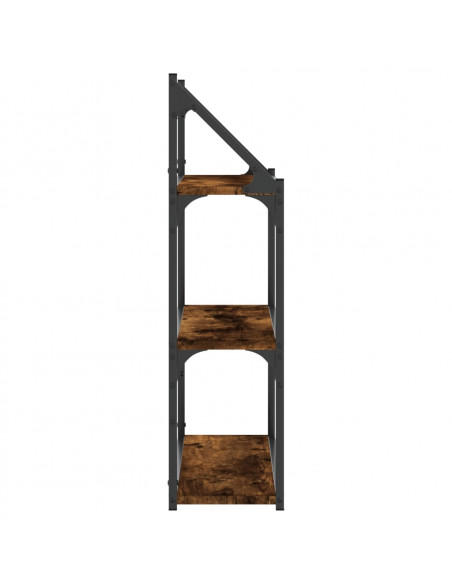 Scaffale Parete 3 Ripiani Rovere Fumo 60x21x78,5 cm Multistrato