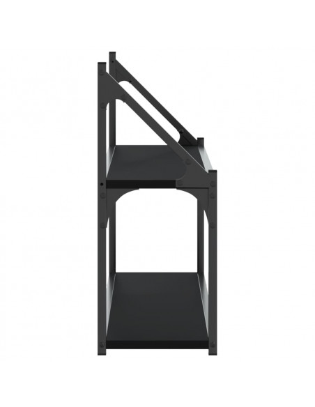 Scaffale a Parete 2 Ripiani Nero 80x21x51 cm Legno Multistrato