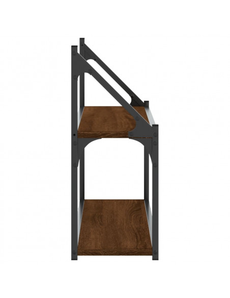 Scaffale Parete 2 Ripiani Rovere Marrone 80x21x51cm Multistrato
