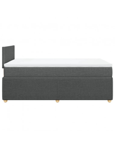 Giroletto a Molle con Materasso Grigio Scuro 120x200 cm Tessuto