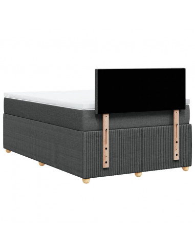 Giroletto a Molle con Materasso Grigio Scuro 120x200 cm Tessuto