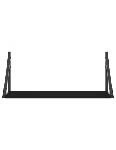 Mensole da Parete 2pz Nere 60x25x25,5 cm Legno Multistrato