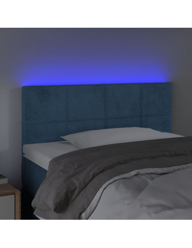 Testiera a LED Blu Scuro 100x5x78/88 cm in Velluto