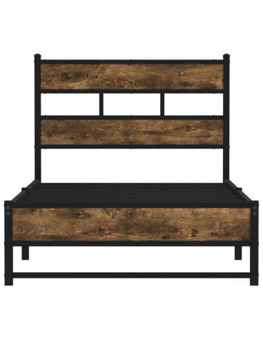 Giroletto senza Materaso in Metallo Rovere Fumo 90x200 cm