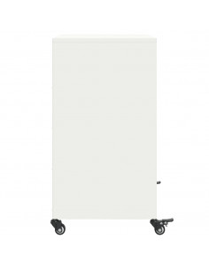 Credenza Bianca 68,5x39x72 cm in Acciaio Laminato a Freddo 2