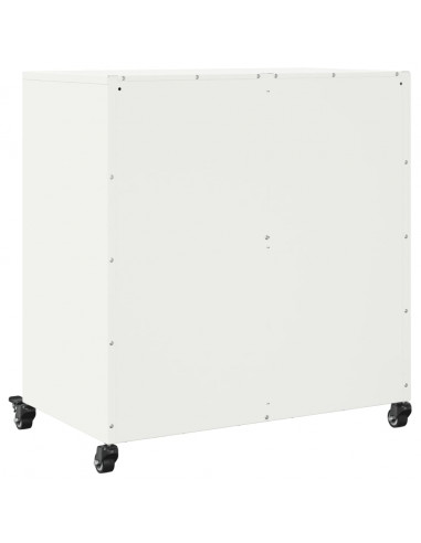Credenza Bianca 68,5x39x72 cm in Acciaio Laminato a Freddo