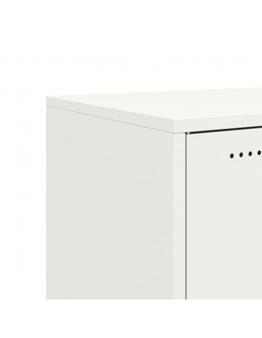 Credenza Bianca 68,5x39x72 cm in Acciaio Laminato a Freddo